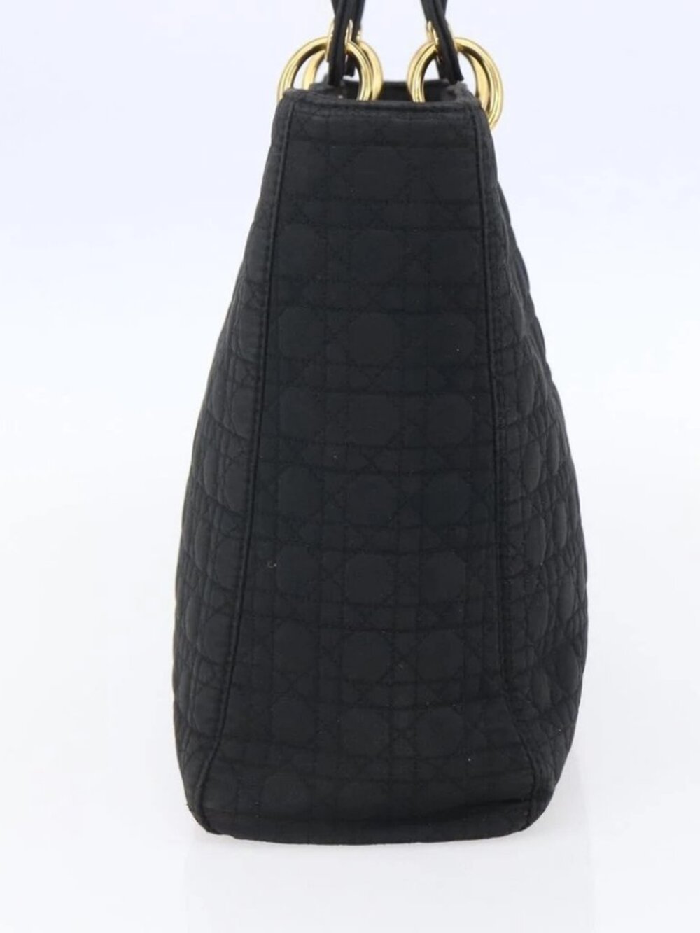 Christian Dior Canage Hand Bag Nylon Black Gold Auth - Picture 4 of 15